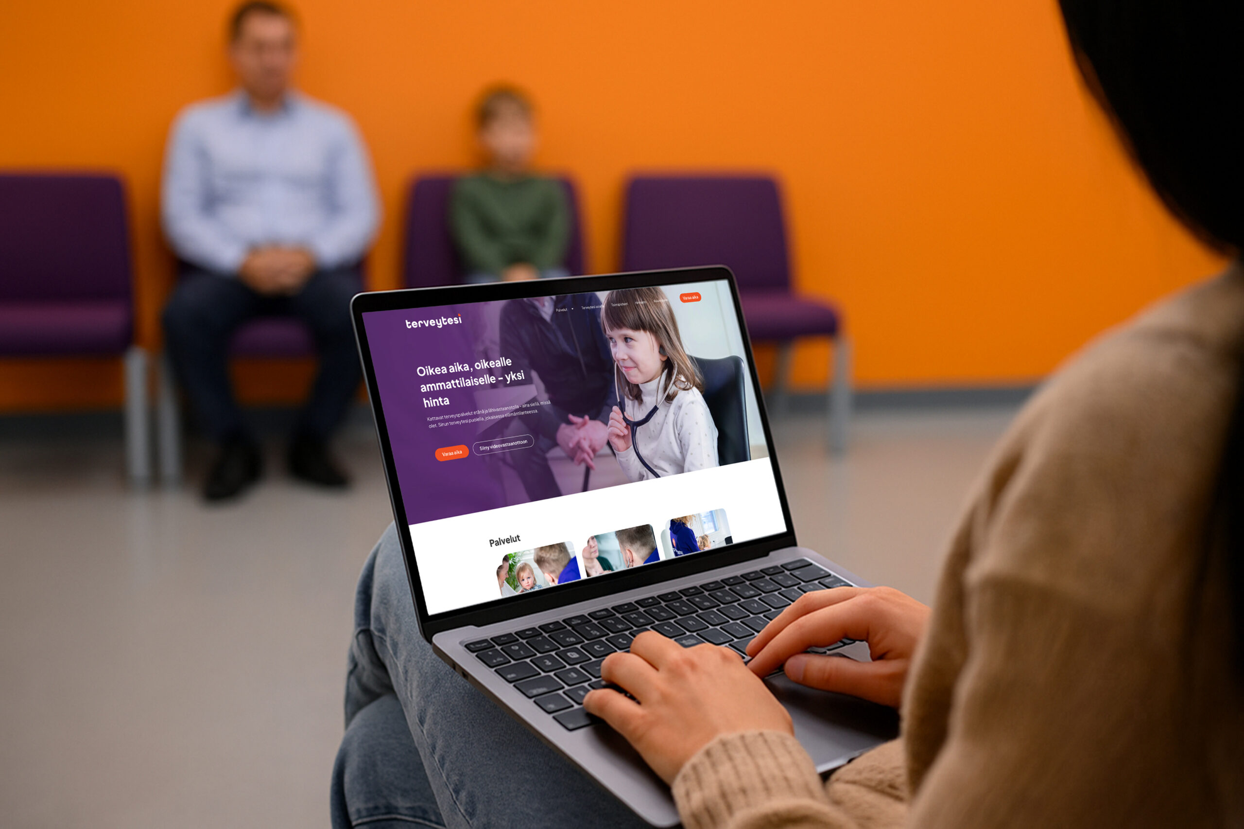 Terveytesi nettisivut desktop nakyma odotusaulassa